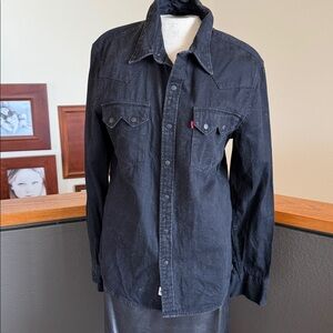 Levi's Black western button down size small cone denim